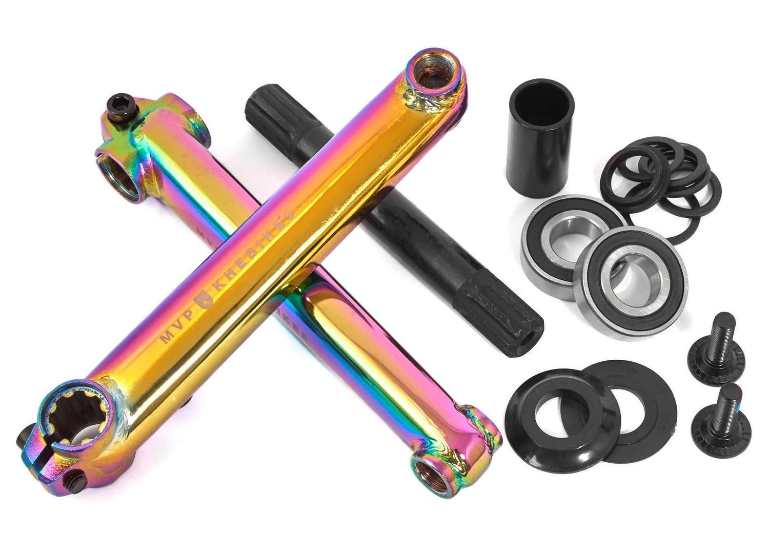 Pédalier BMX KHE MVP – 8T MID BB 170mm (Oil Slick Edition)