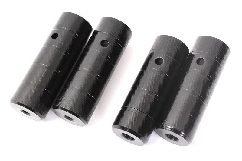Set de 4 Pegs BMX KHE BLACK STEEL - 10mm &amp; 14mm