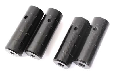 Set de 4 Pegs BMX KHE BLACK STEEL - 10mm &amp; 14mm