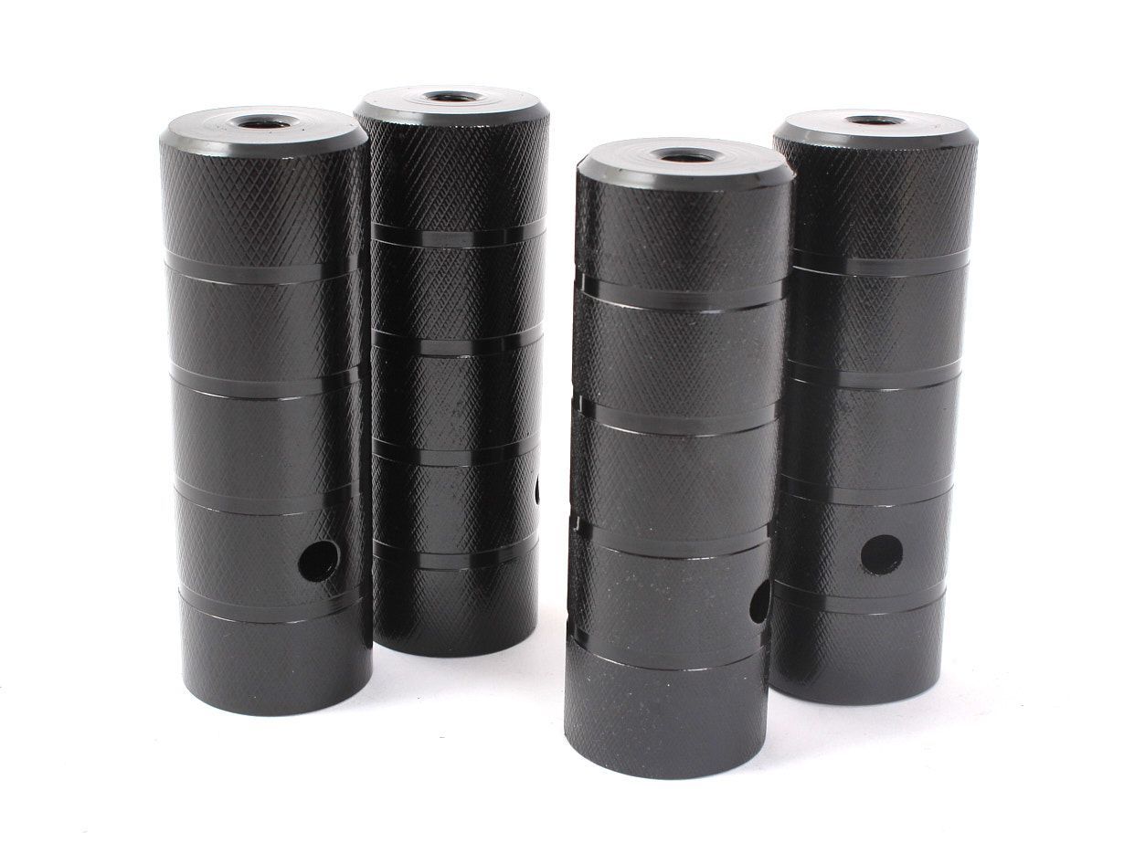 Set de 4 Pegs BMX KHE BLACK STEEL - 10mm &amp; 14mm