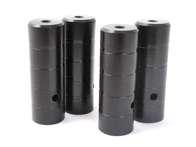 Set de 4 Pegs BMX KHE BLACK STEEL - 10mm &amp; 14mm