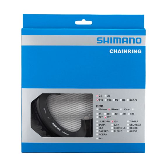 Plateau Extérieur SHIMANO 105 FC-R7000 - 53 Dents (Noir)
