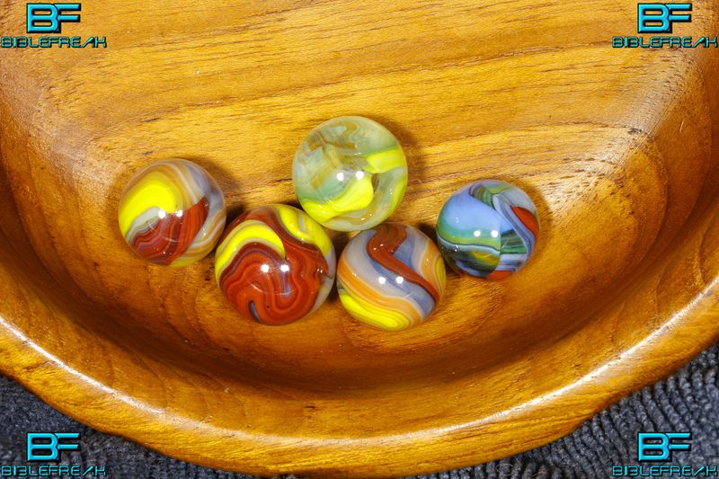 003662 Five (5) 1 JABO Tank Wash and 4 D.A.S. 2016 E&amp;M RUN "HANDPICKED KEEPERS" MINT 9.0 5/8"-3/4" +/- Marbles