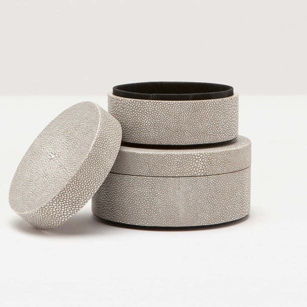 Crosby Box Set - Sand Realistic Faux Shagreen
