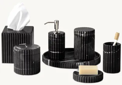 Black Marquina Fluted Marble Bath Accessories - Get A Quote