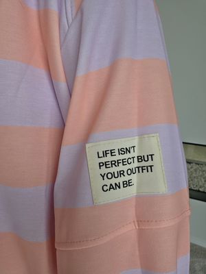 Sweater Lola - Frisse strepen in lila en koraal