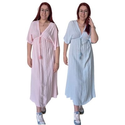 Jurk Katrijn - effen met Boho vibes