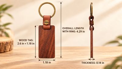 Custom Walnut and Leather Keychain
