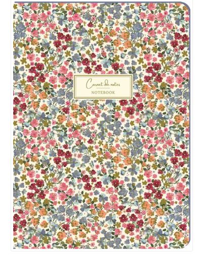 Carnet texturé motif floral liberty