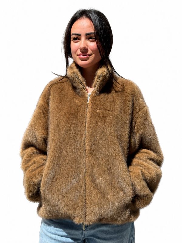 CAPE HORN WINTER FW27 Bomber Oversize Isluga Ecopelliccia KAKI
