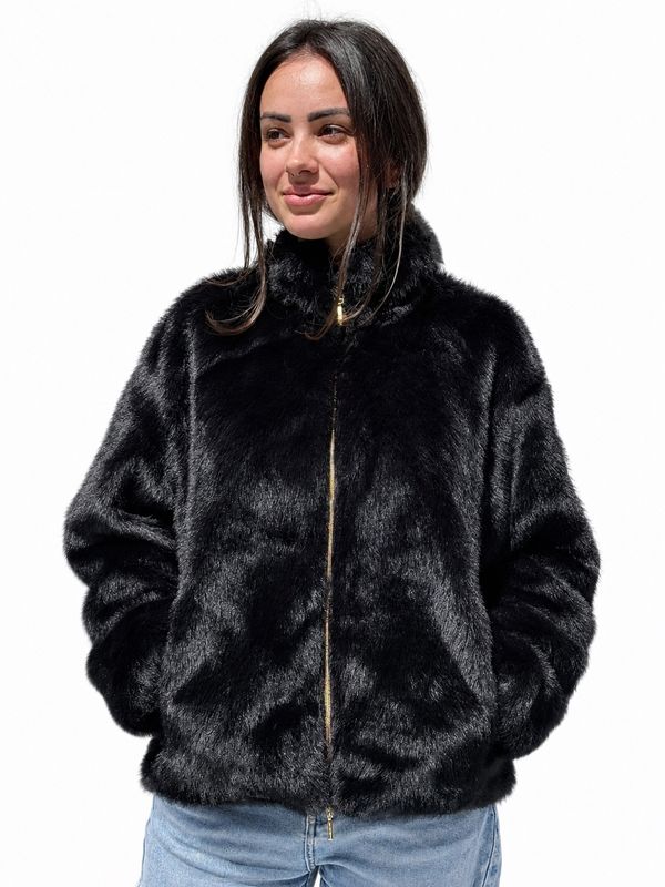 CAPE HORN WINTER FW27 Bomber Oversize Isluga Ecopelliccia BLACK