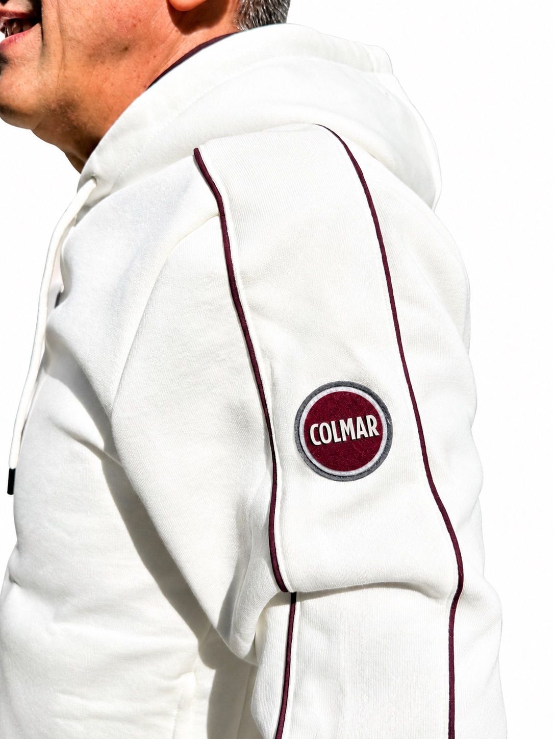COLMAR Felpa Cappuccio Zip Panna