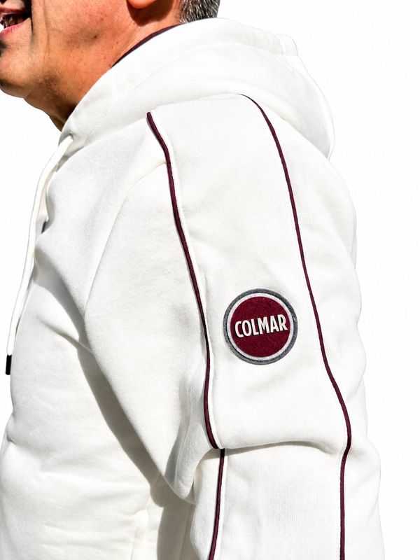 COLMAR Felpa Cappuccio Zip Panna