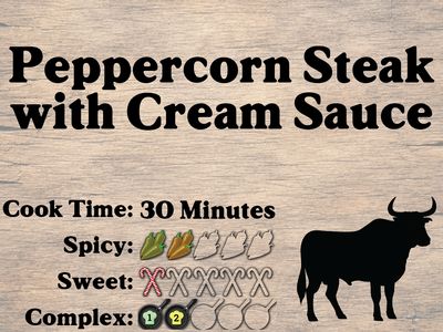 Peppercorn Steak with Cream Sauce