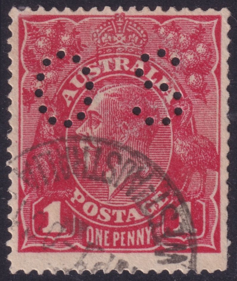 Australia 1914 1d Carmine Red Die II Perf OS