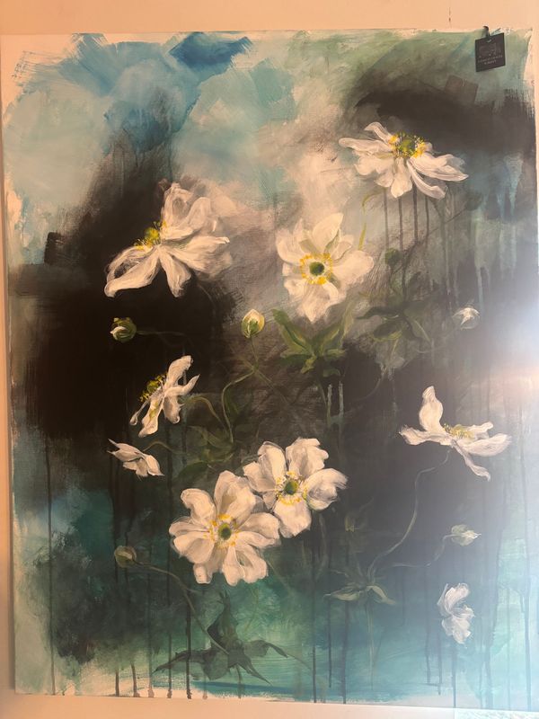 Japanese Anemones 1 (Local Artist) - 100x80cm
