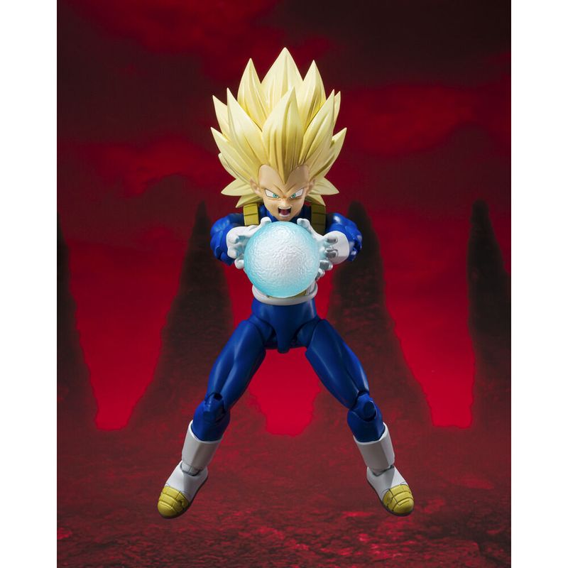 Figura S.H. Figuarts Daima Super Saiyan 3 Vegeta Dragon Ball Daima 15 cm – Figura articulada con accesorios