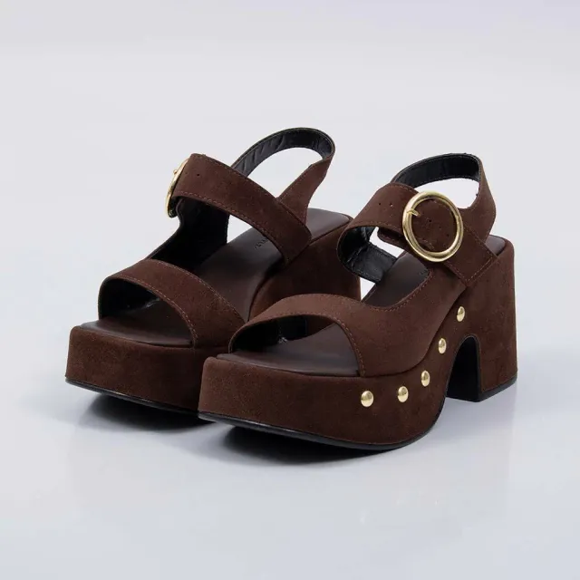 Triz - Platform Block Heel Studded Sandal