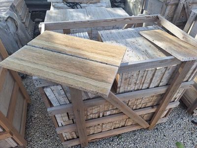 travertino silver 20x60x2 cm stuccato e levigato, 50 mq