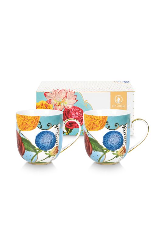 Set/2 Mugs Small Royal Flowers