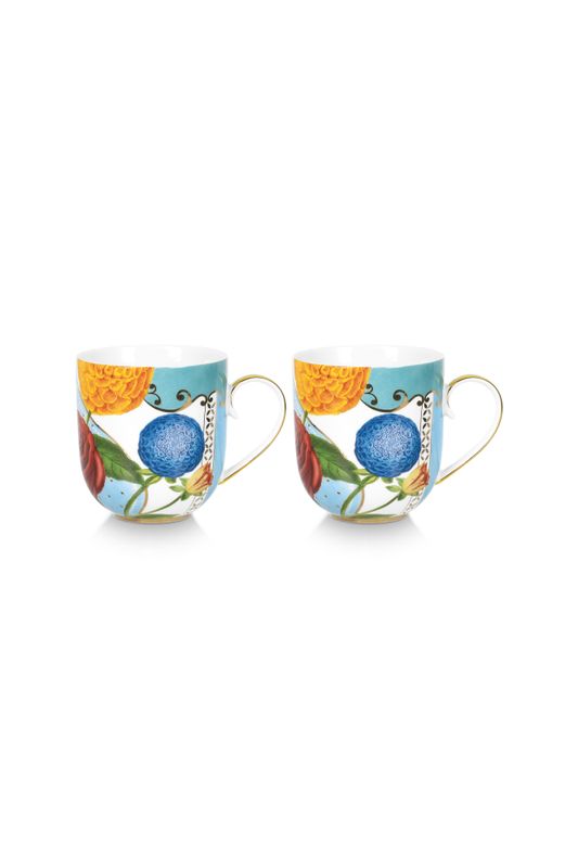 Set/2 Mugs Small Royal Flowers