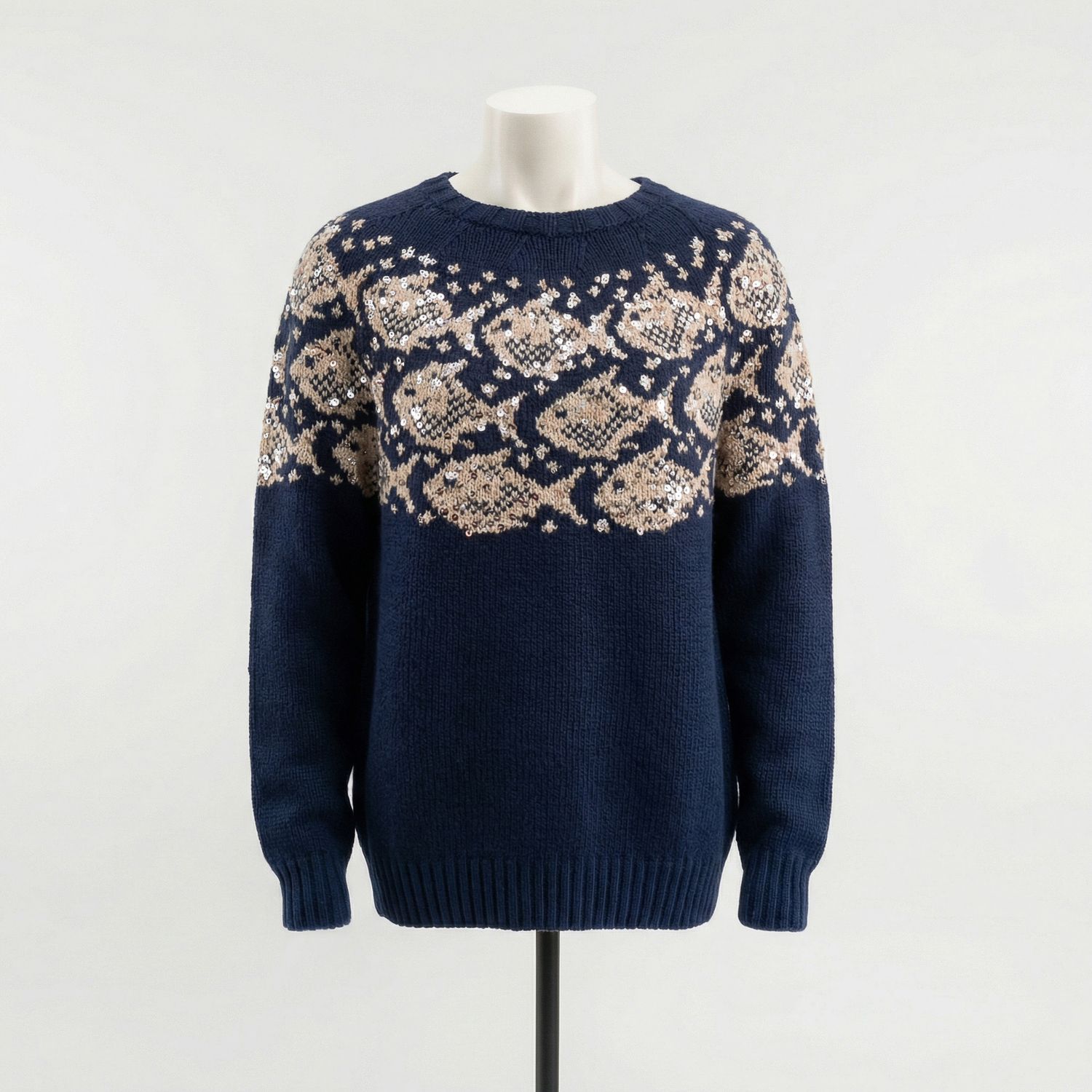 Knitting pattern Jacquard sweater “FISCHLI” GERMAN printed (paper) form