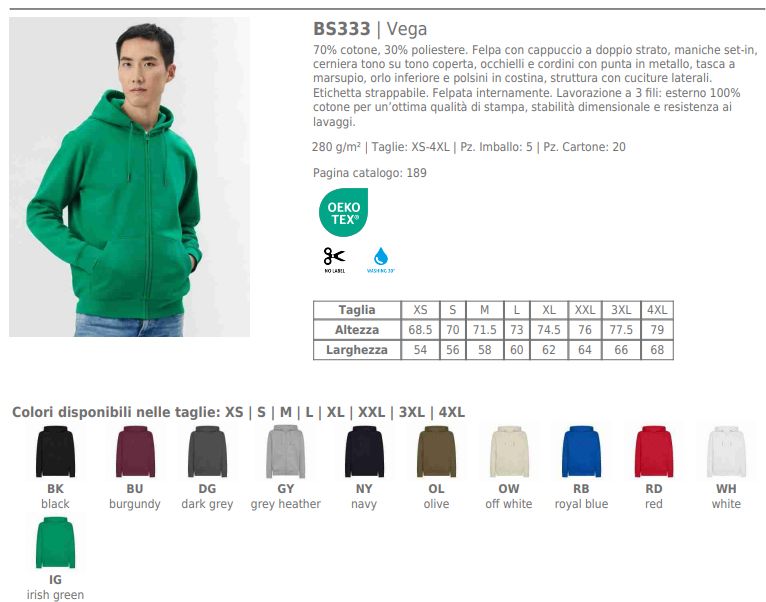 Felpa Vega Unisex Zip Intera C/Cappuccio Black Spider Felpa Vega Unisex Zip Intera C/Cappuccio Black Spider