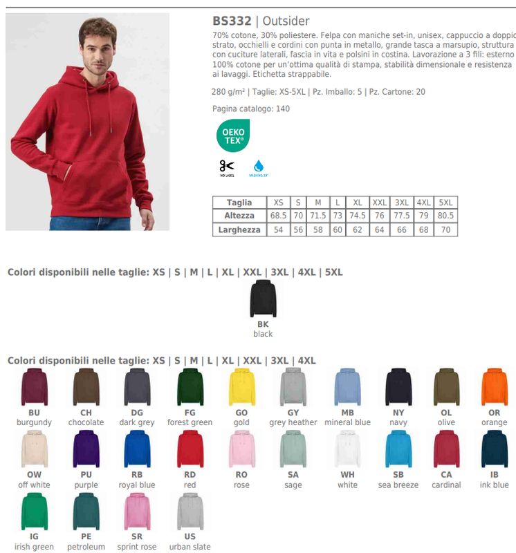 Felpa Outsider Unisex No Zip C/Cappuccio Black Spider Felpa Outsider Unisex No Zip C/Cappuccio Black Spider