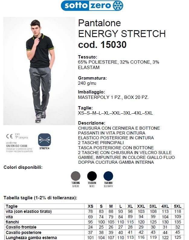 Pantalone Energy Multitasca Stretch Pantalone Energy Multitasca Stretch