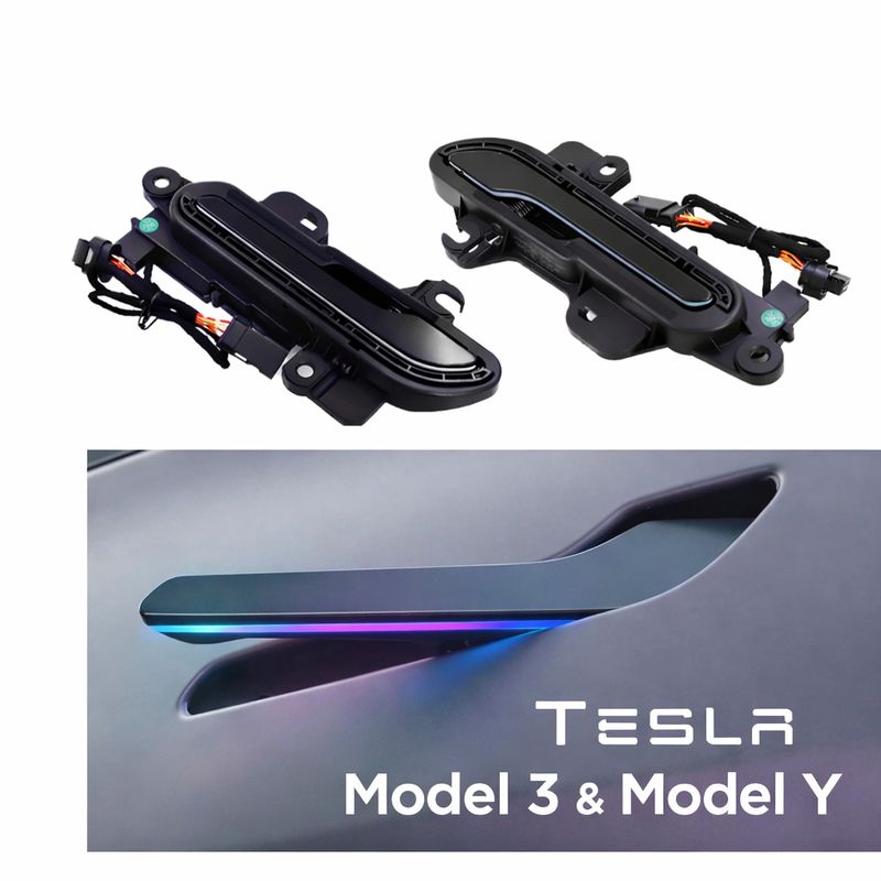 4x Elektrische Türgriffe in RGB Farben Tesla Model 3 und Model Y