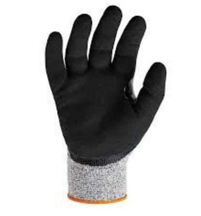 Code: A5SNR - ANSI Cut Level A5 Dexterity Knit HPPE-Stainless Steel Sandy Nitrile Coated Glove w/Reinforced Thumb Web