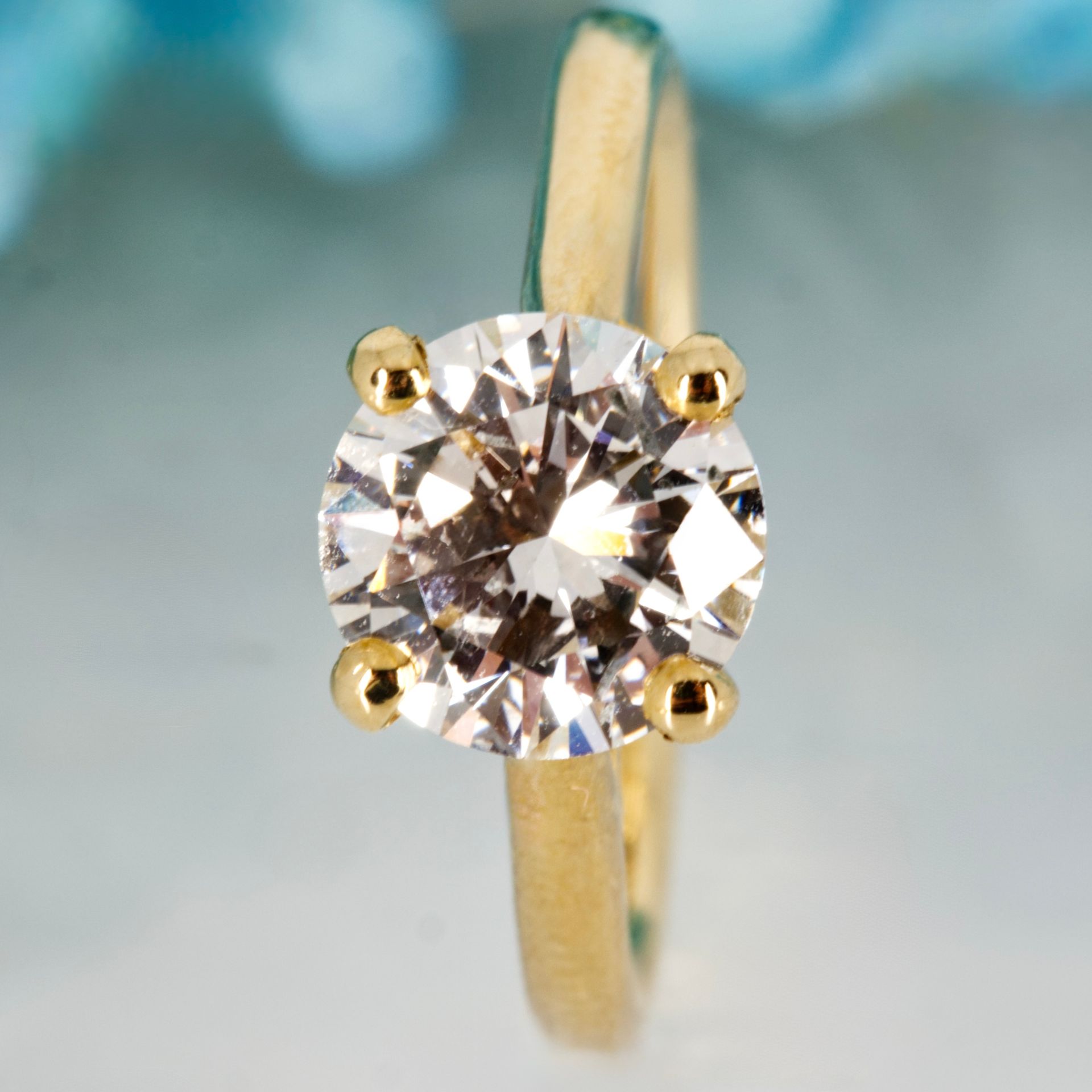 9ct Yellow Gold 2.01ct Round Brilliant Cut Lab Grown Diamond Solitaire Ring