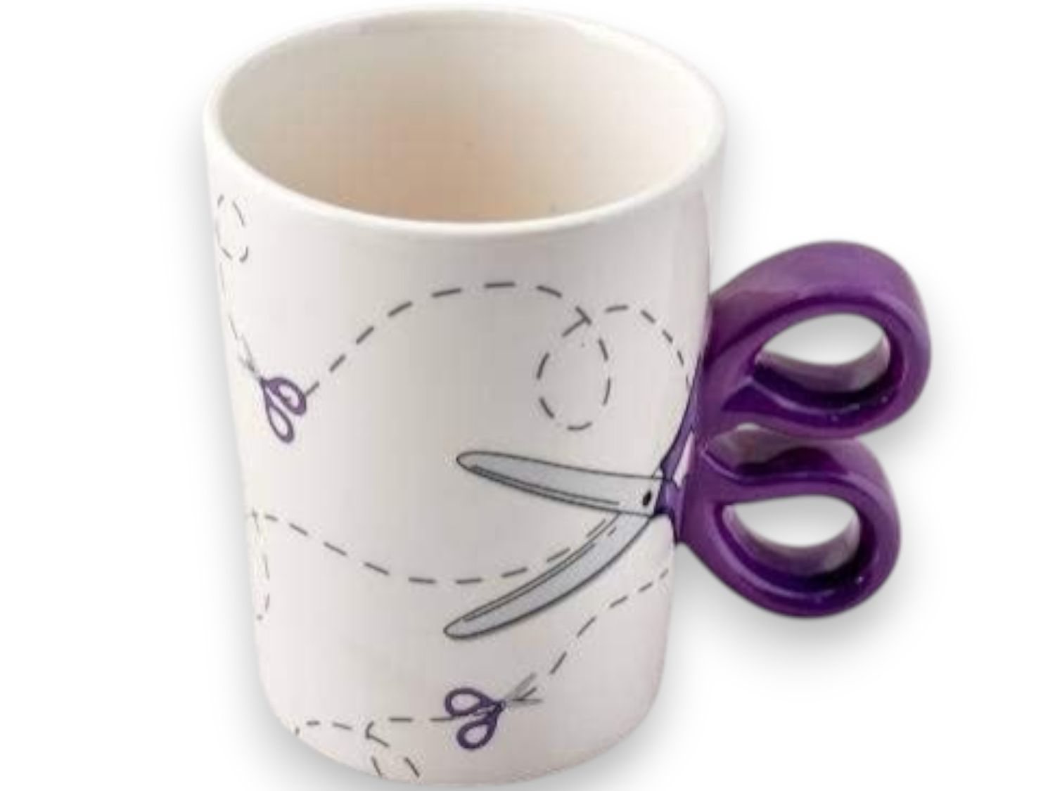 Ceramic mug with motif - ball of yarn and knitting needles