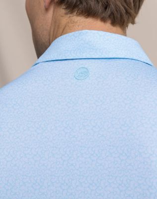Southern Tide Driver Paradise Shores Printed Polo in Tropical Breeze Blue