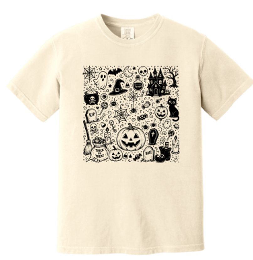 Halloween Doodle - Ivory Halloween Doodle - Ivory