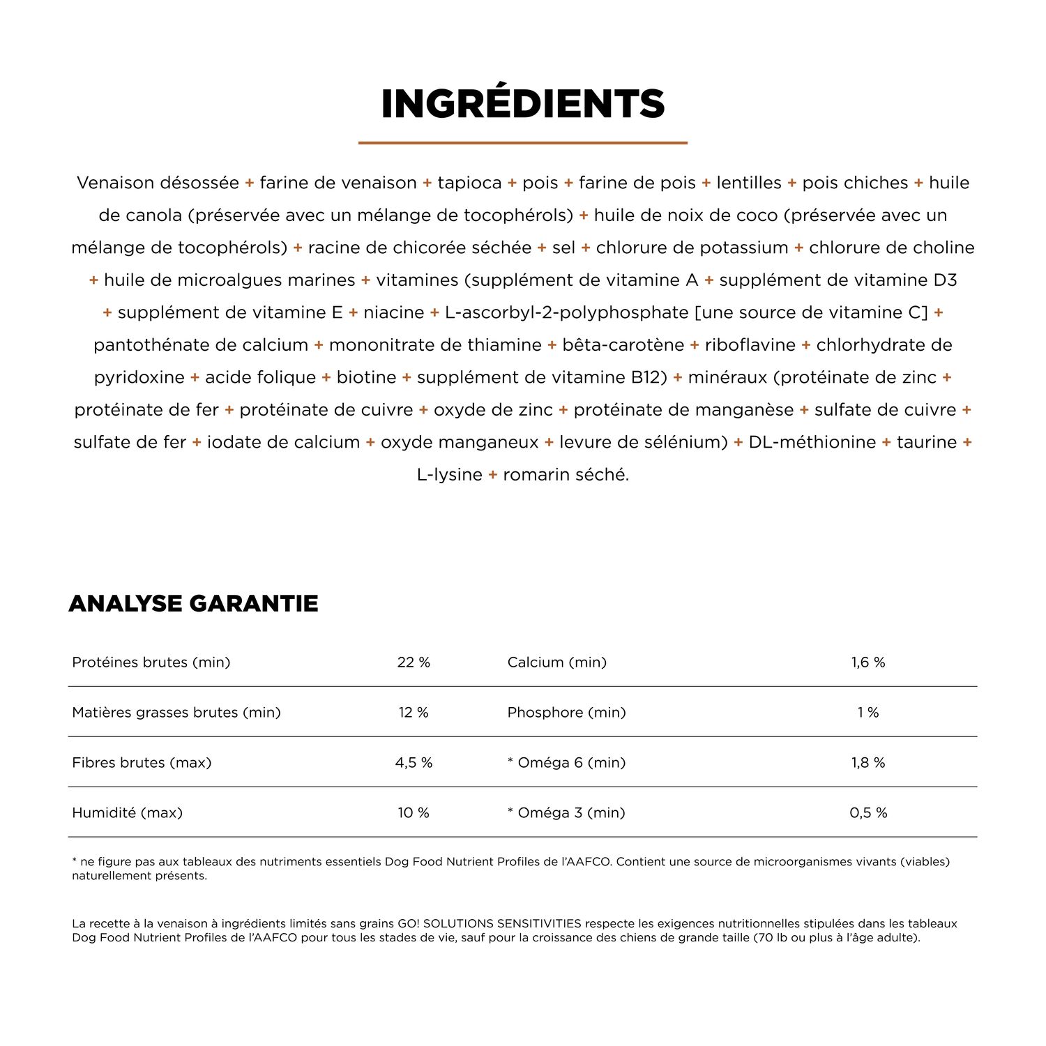 Recette à la venaison pour chiens Go! Solutions Sensitivities