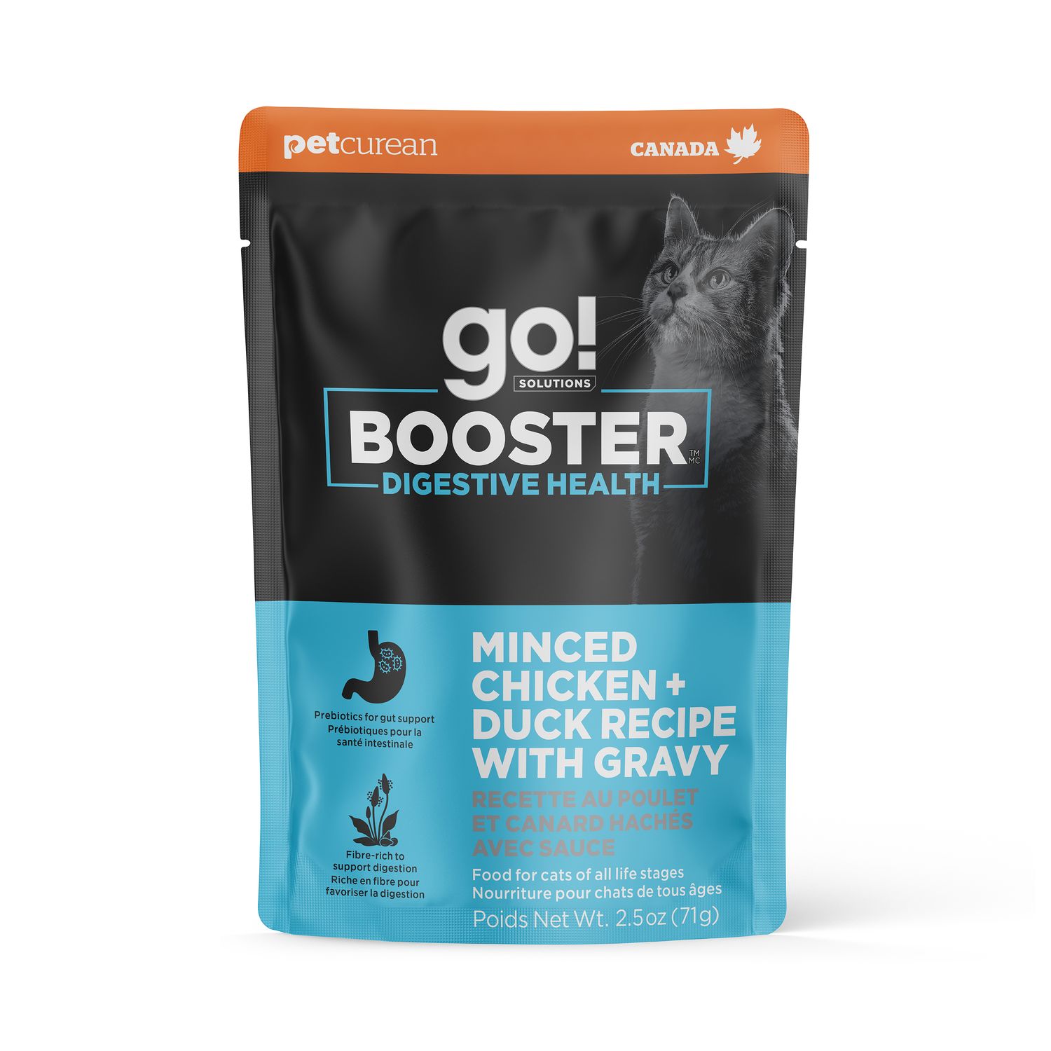 Go! chat / Booster , digestion poulet canard haché ,2.5 oz
