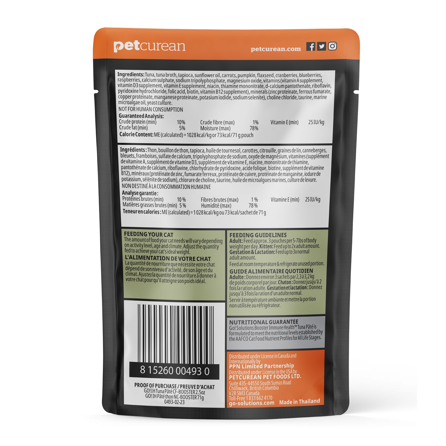 Go! chat / Booster , système immunitaire pâté de thon ,2.5 oz