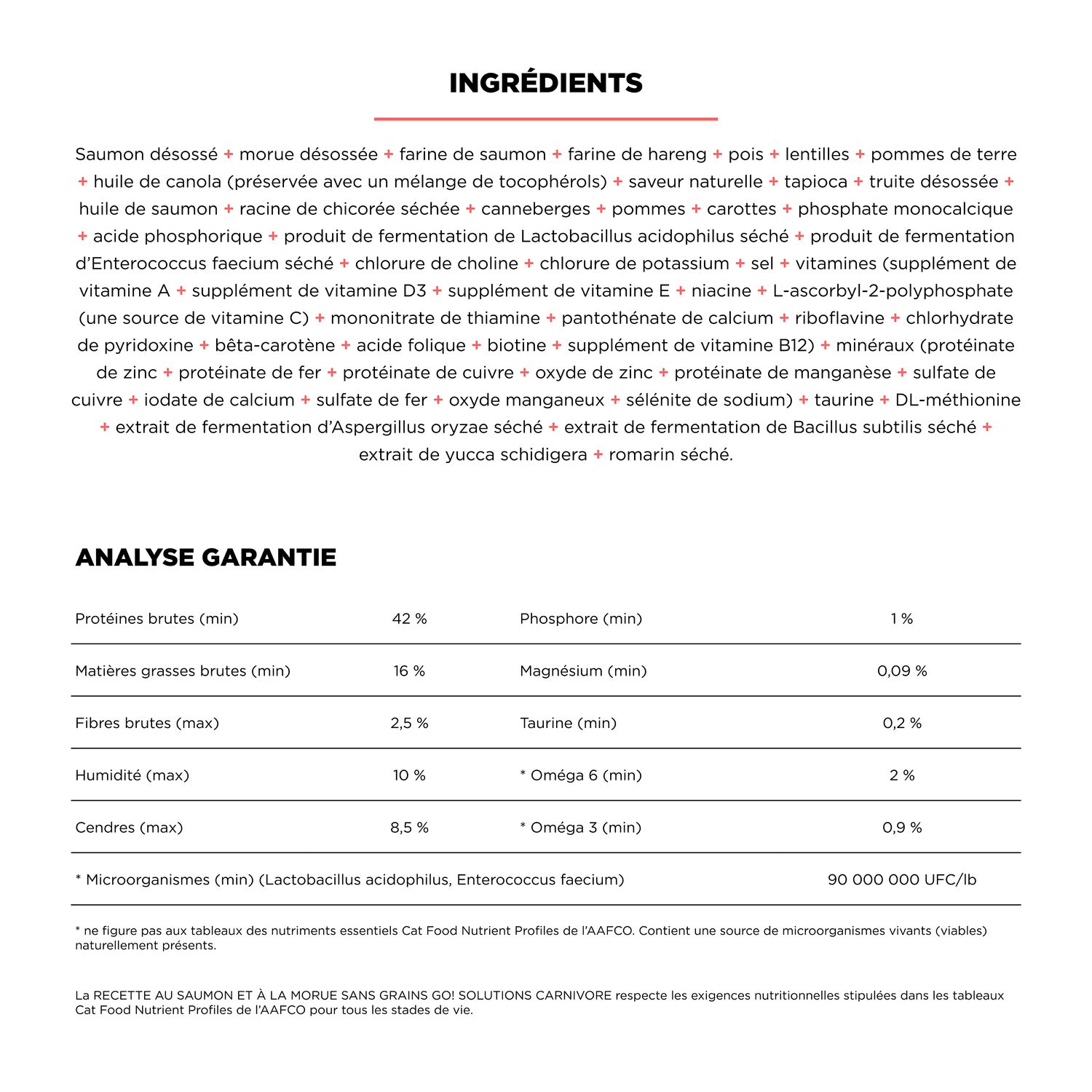 Recette au saumon et à la morue pour chats Go! Solutions Carnivore