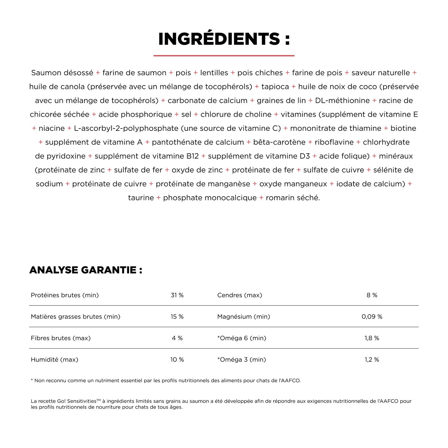 Go! Solutions Sensitivities Recette sans grains à ingrédients limités au saumon pour les chats