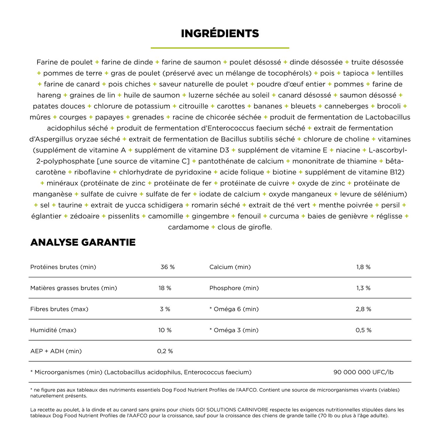 Recette au poulet, à la dinde et au canard pour chiots Go! Solutions Carnivore