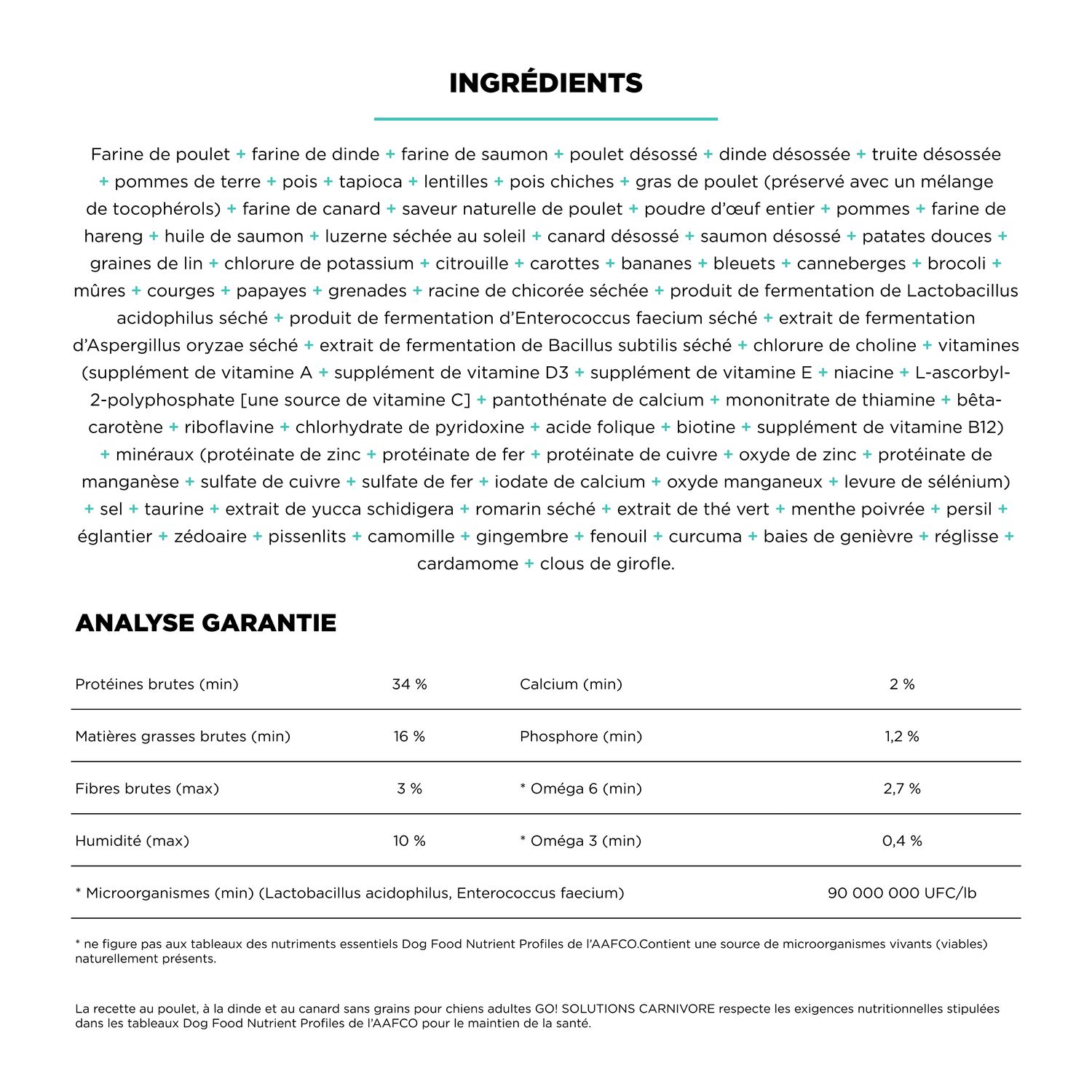 Recette au poulet, à la dinde et au canard pour chiens adultes Go! Solutions Carnivore