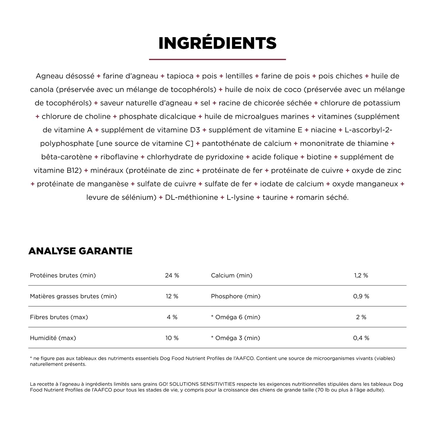 Recette à l’agneau pour chiens Go! Solutions Sensitivities