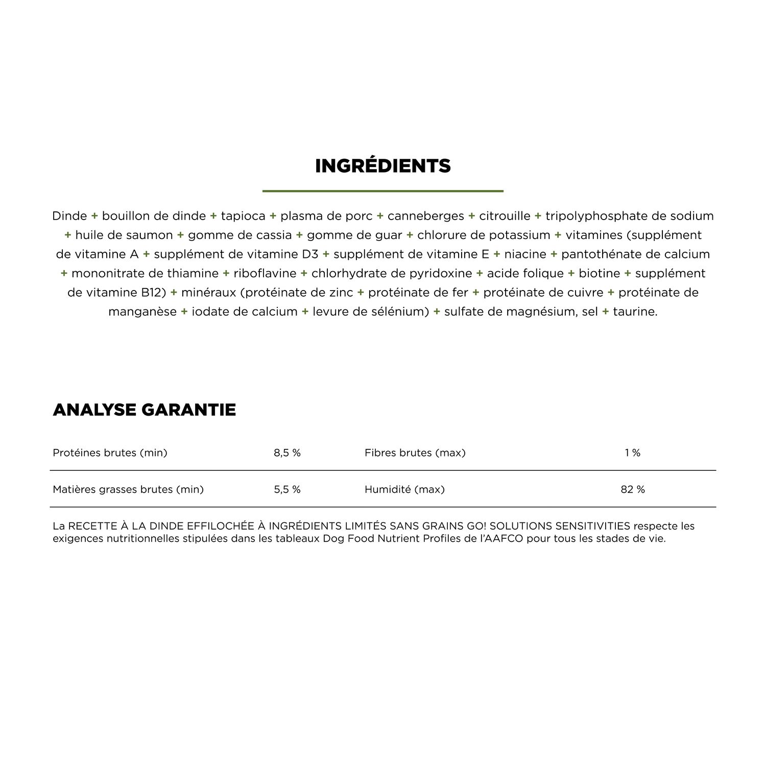 Recette à la dinde effilochée pour chiens Go! Solutions Sensitivities, 12,5oz