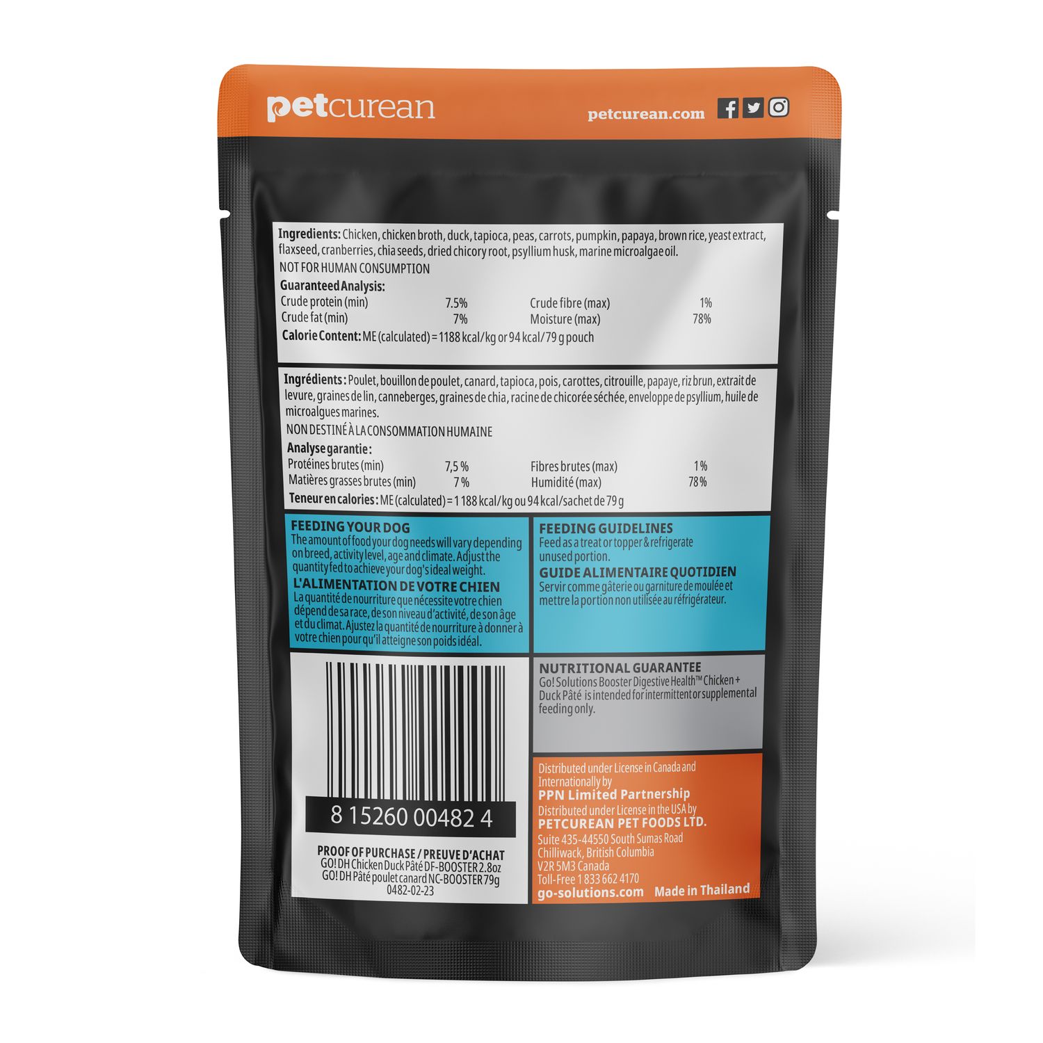 Go! Solutions Booster Santé digestive Ragoût au poulet et à canard pour les chiens, 2.8oz