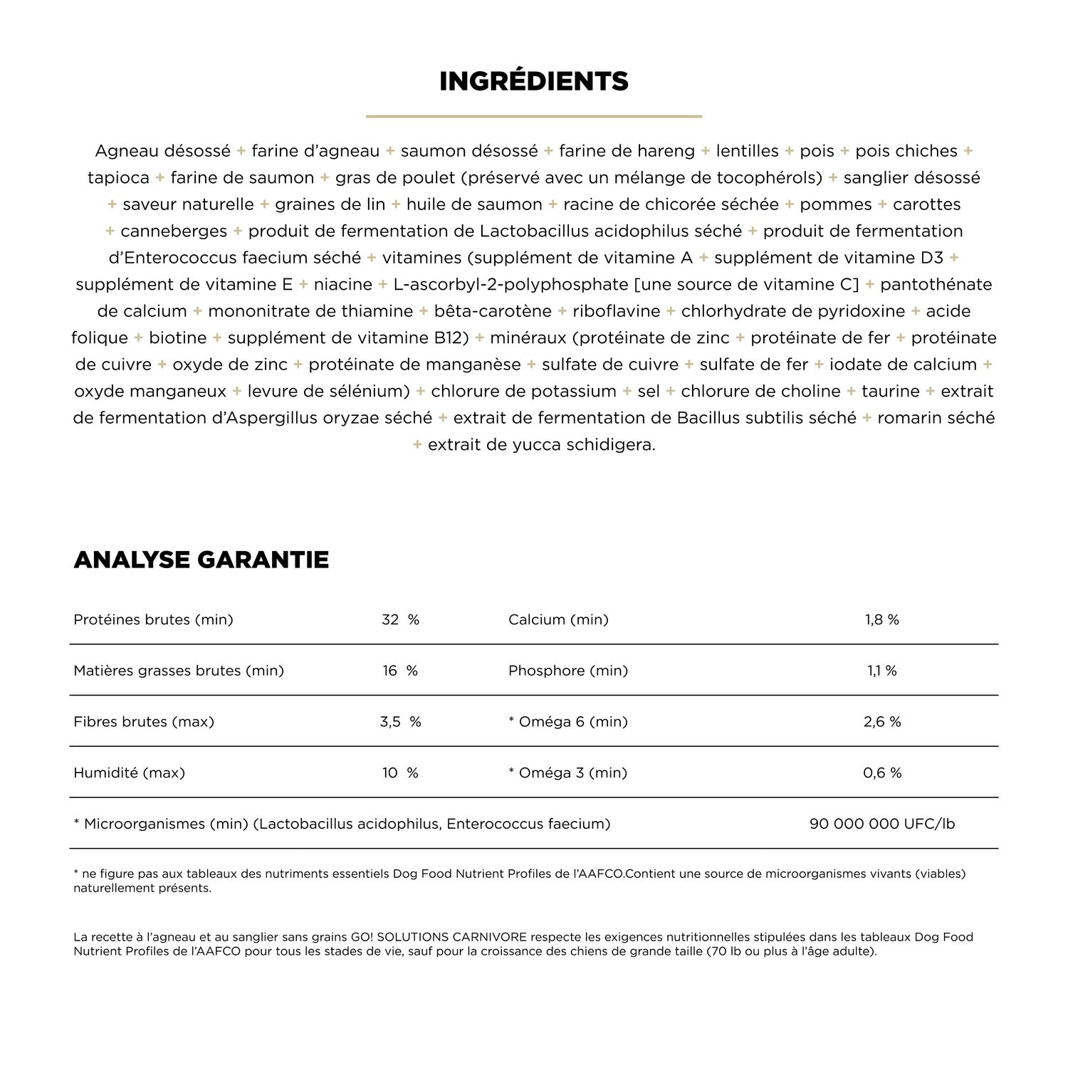 Recette à l’agneau et au sanglier pour chiens Go! Solutions Carnivore