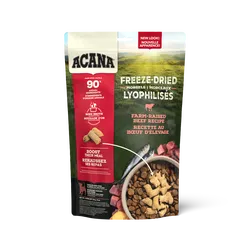 Morceaux  lyophilisés aux Boeuf d'élevage, de Acana 227g