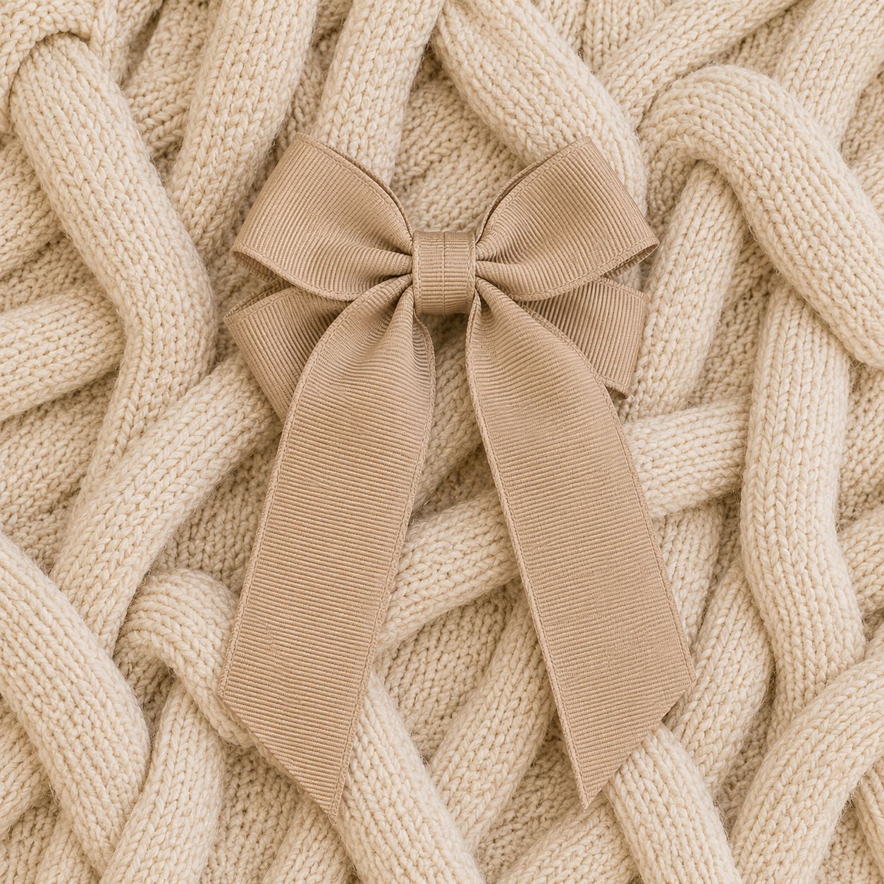 Personalised Hair Bow - Beige Personalised Hair Bow - Beige