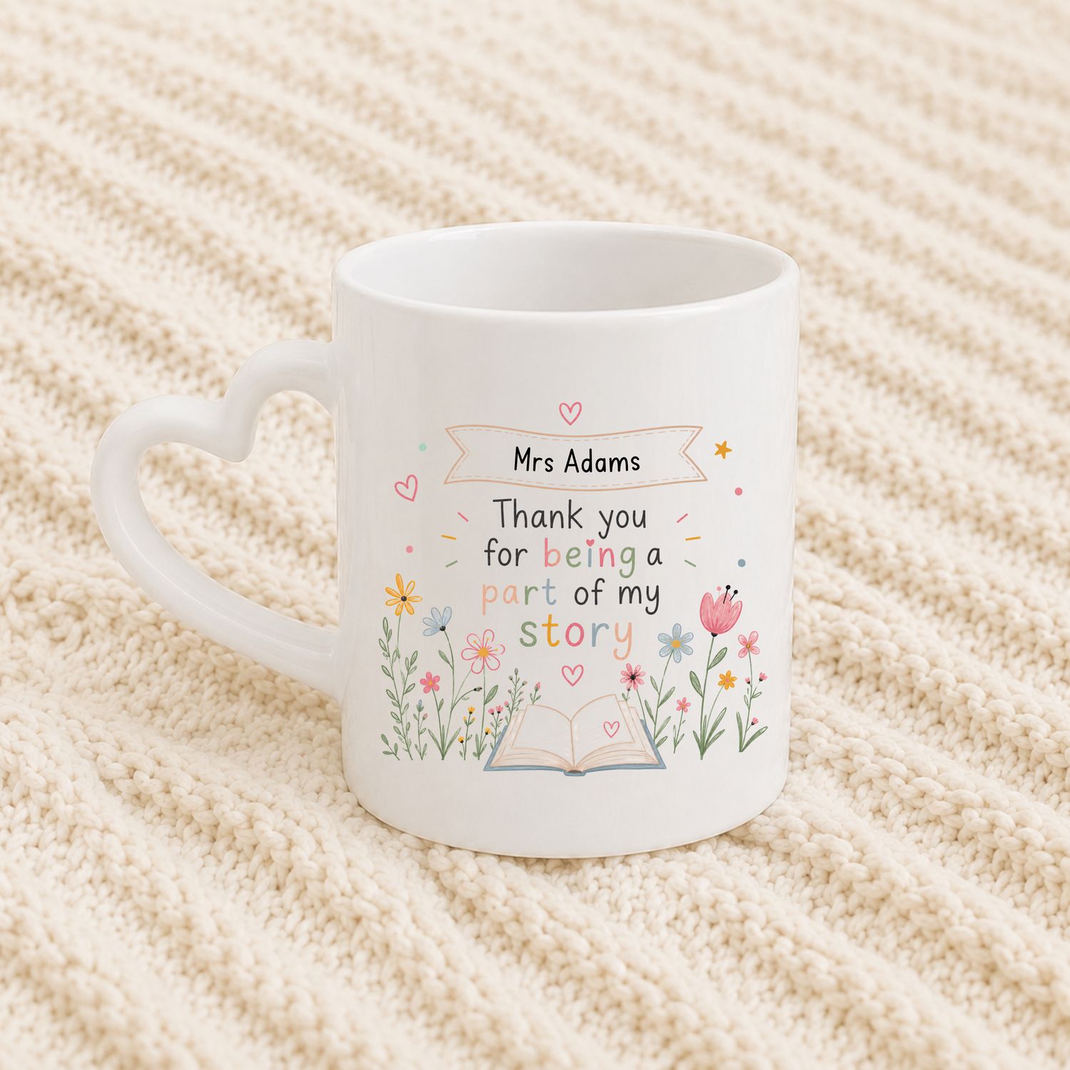 Personalised Teacher Mug - Floral Design
