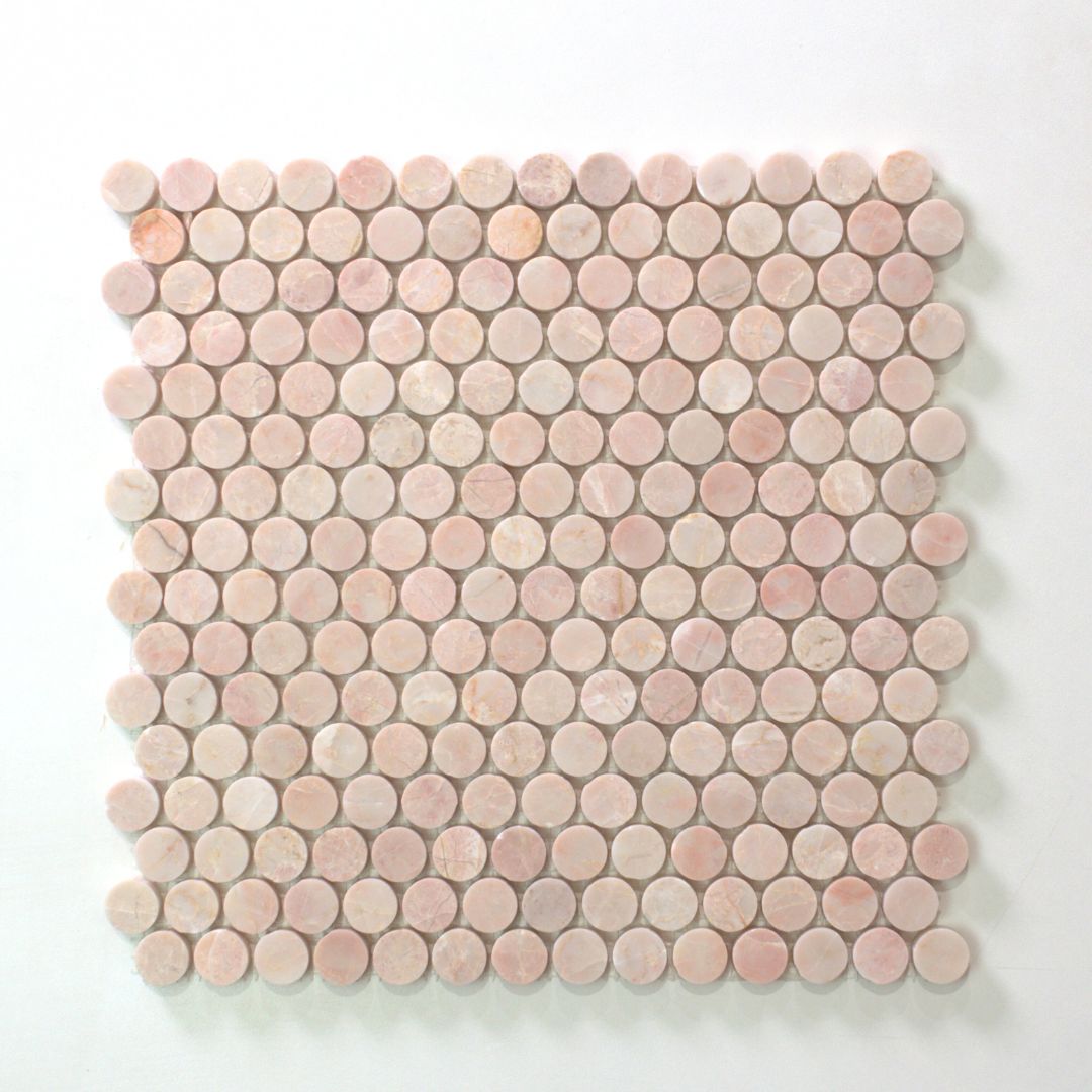 Eon Penny Round Rose Honed Mosaics